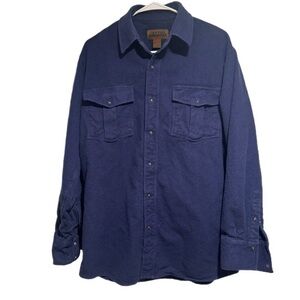 Ridge Rider Deep Blue Casual Button-Down Shirt